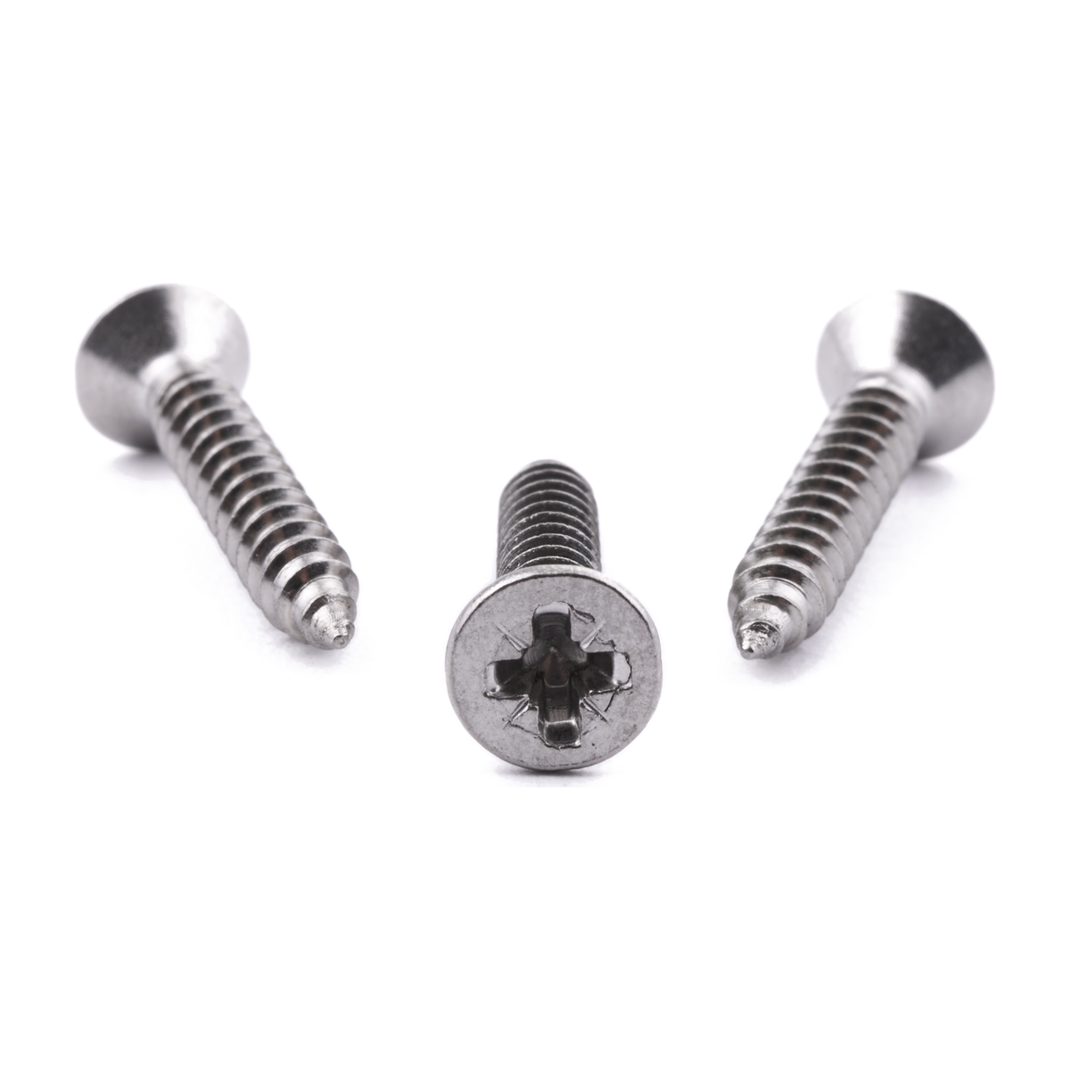 Countersunk self-tapping screw with Pozi drive, stainless steel