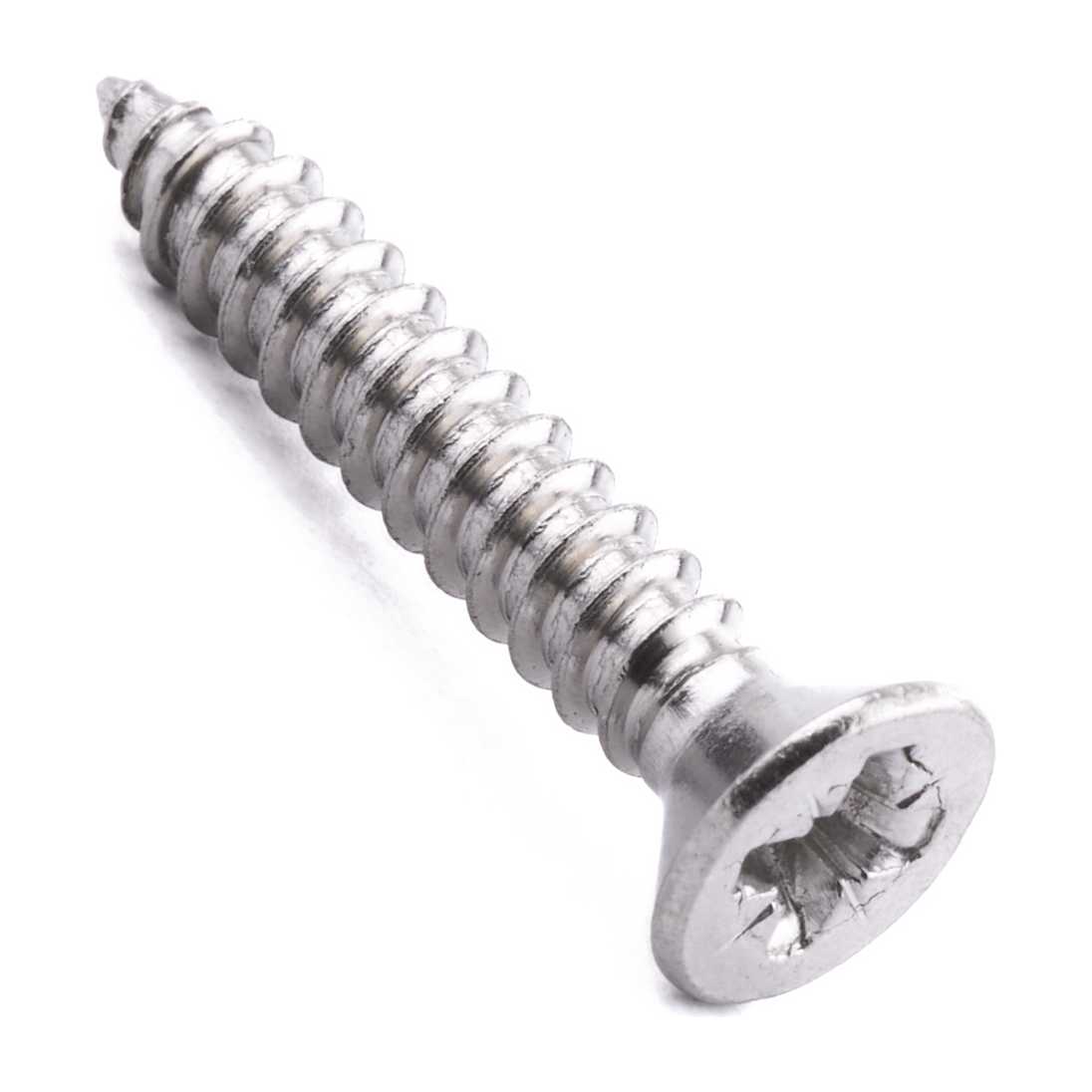 Countersunk self-tapping screw with Pozi drive, stainless steel