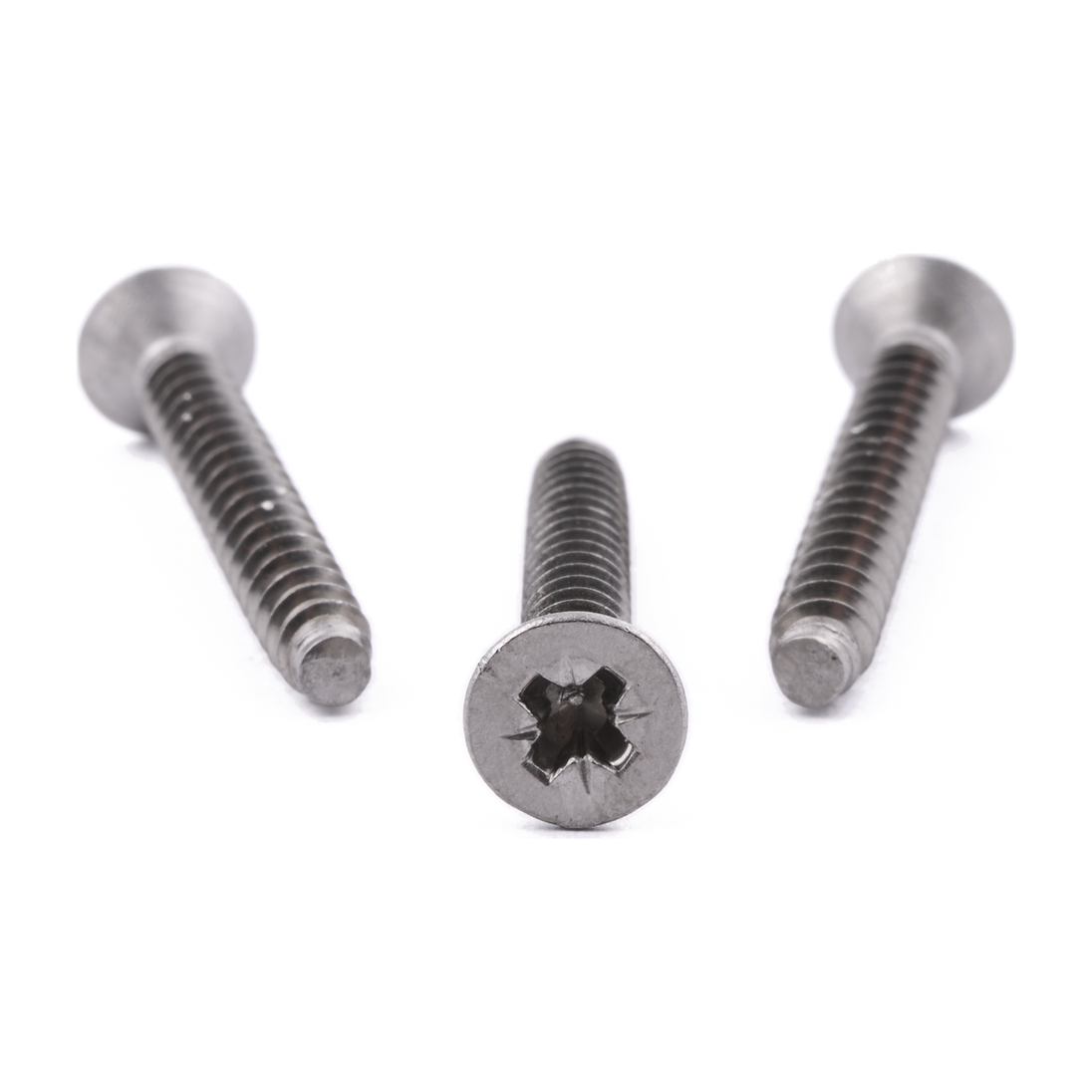 Countersunk self-tapping screw, Pozi drive, blunt point, stainless steel