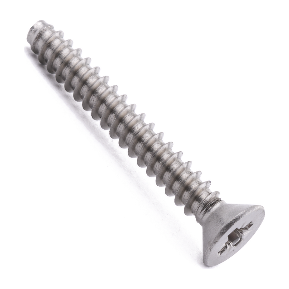 Countersunk self-tapping screw, Pozi drive, blunt point, stainless steel