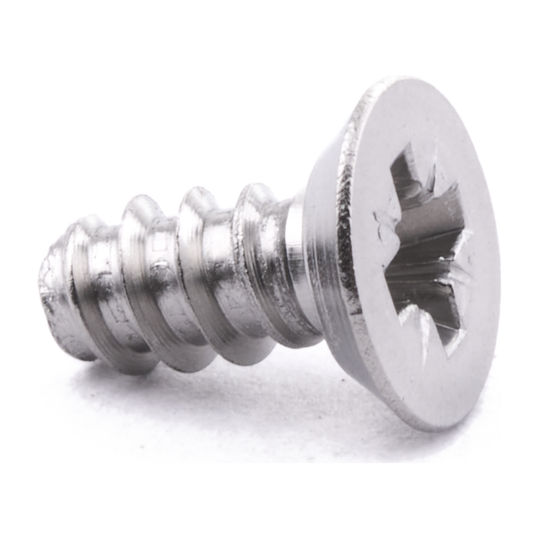 Countersunk truncated self-tapping screw with Pozi drive, A2 (304) stainless steel