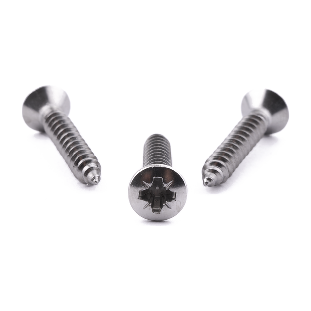 Raised countersunk self-tapping screw with Pozi drive, DIN 7983-C, stainless steel