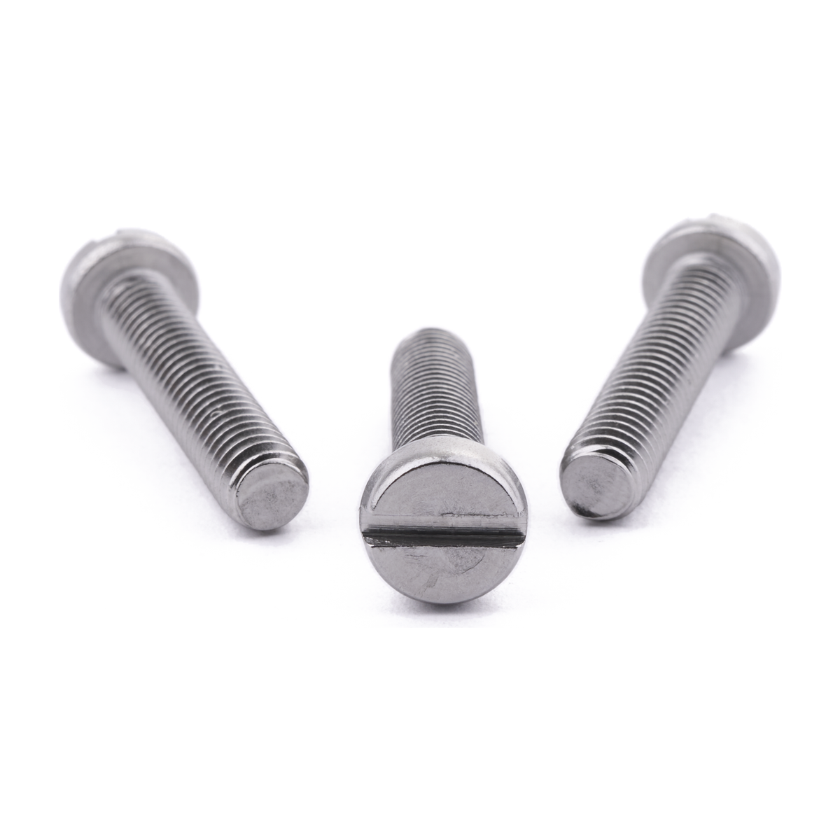 Cheese head machine screw with slotted drive, stainless steel