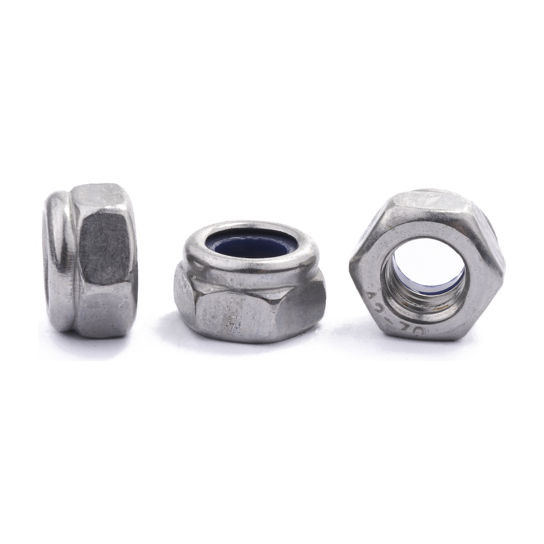 Nyloc insert lock nut, DIN 985, stainless steel