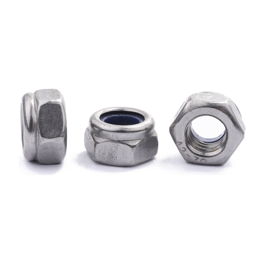Nyloc insert lock nut, DIN 985, stainless steel