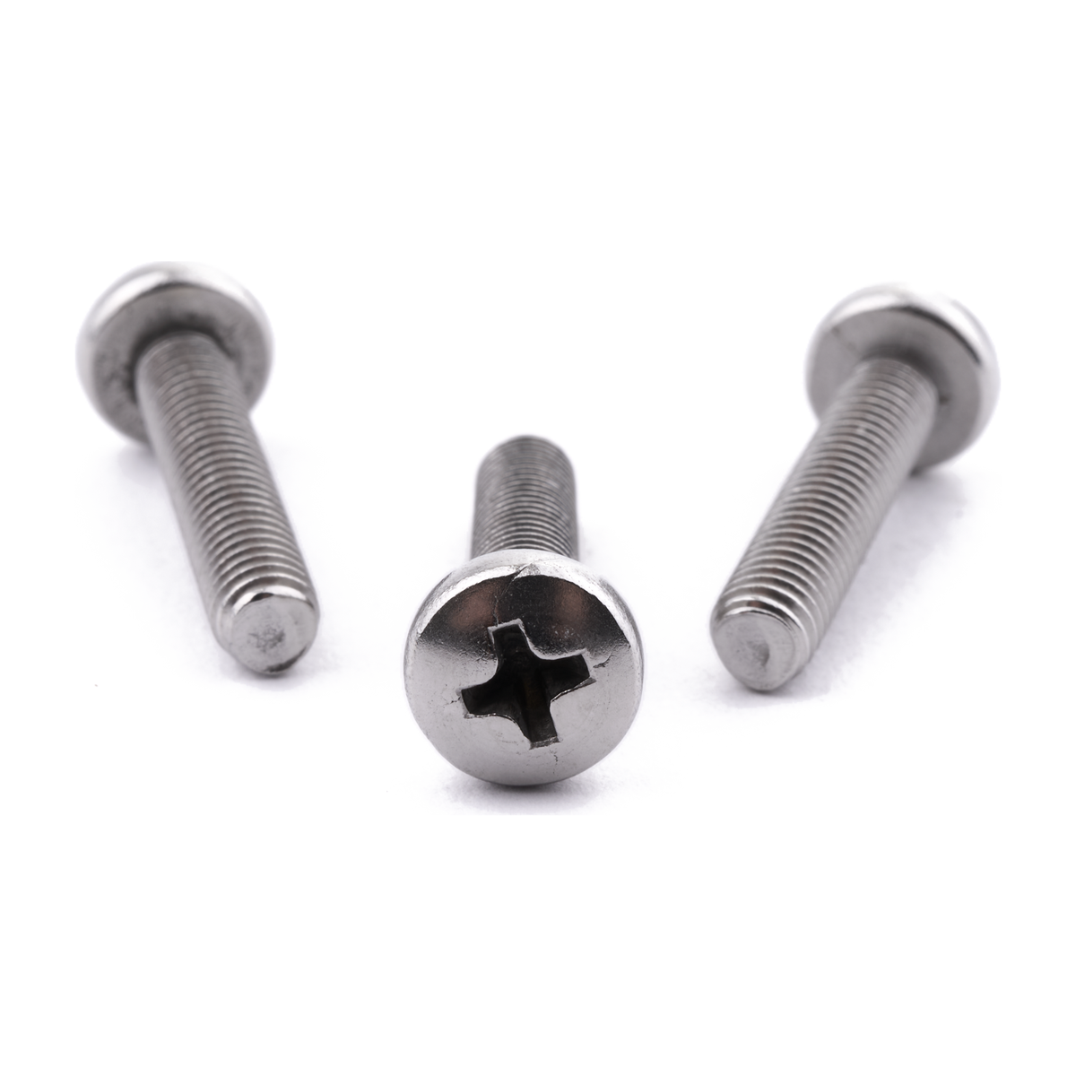Pan head machine screw with Phillips drive, stainless steel