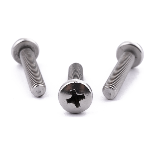 Pan head machine screw with Phillips drive, stainless steel