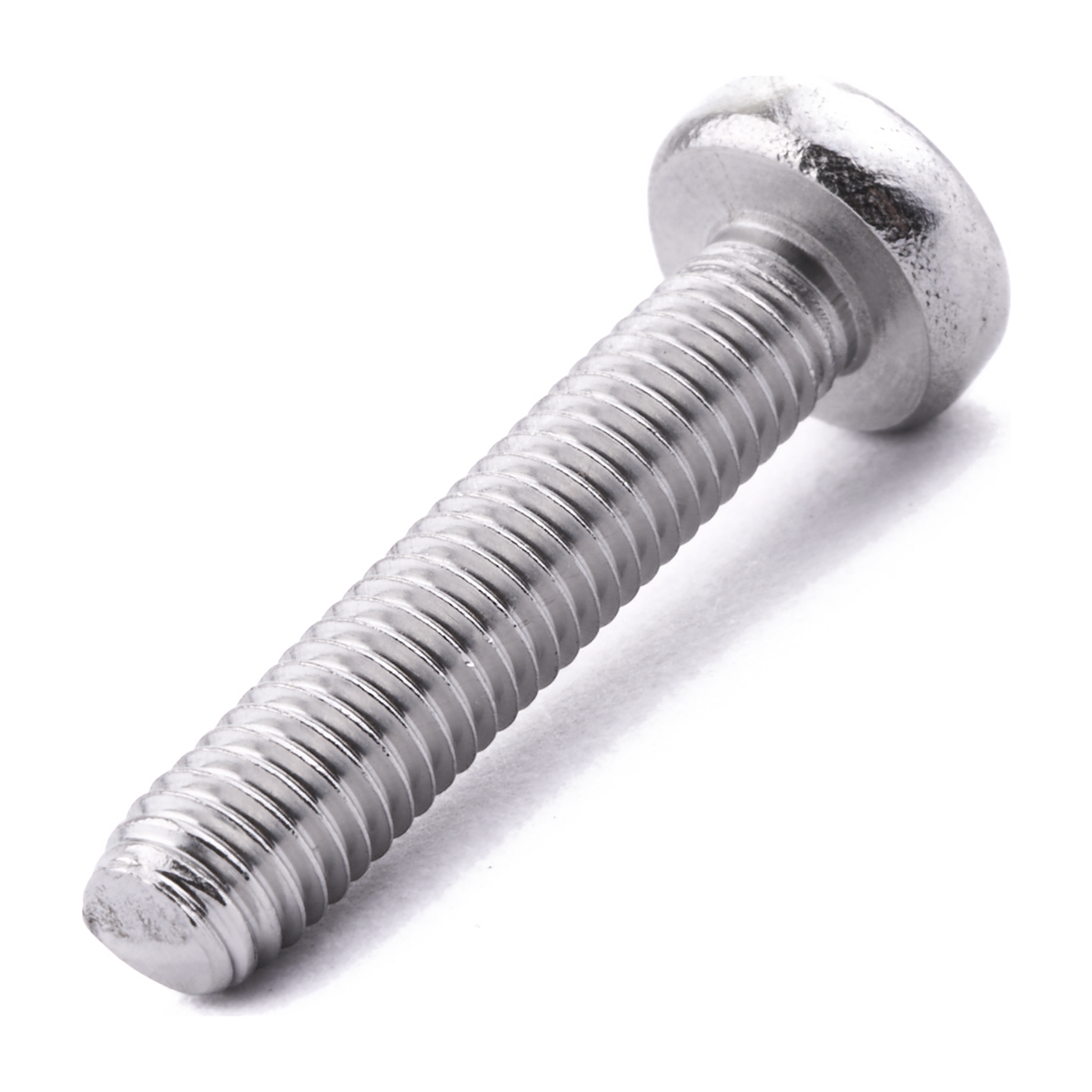Pan head machine screw with Pozi drive, stainless steel