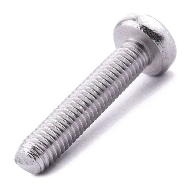 Pan head machine screw with Pozi drive, stainless steel