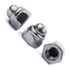 Domed nylon insert nut, DIN 986, A2 (304) stainless steel