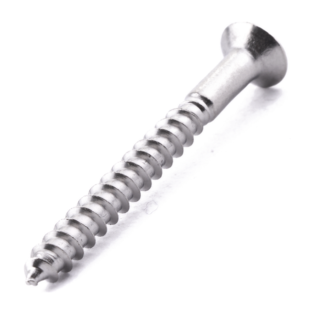Raised countersunk woodscrew with Pozi drive, DIN 7995, A2 (304) stainless steel