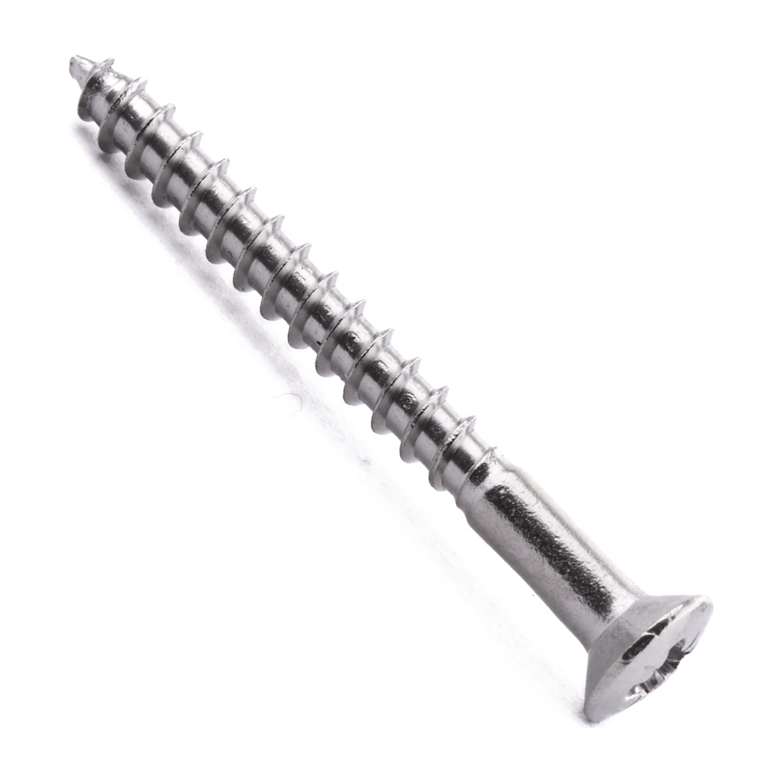 Raised countersunk woodscrew with Pozi drive, DIN 7995, A2 (304) stainless steel