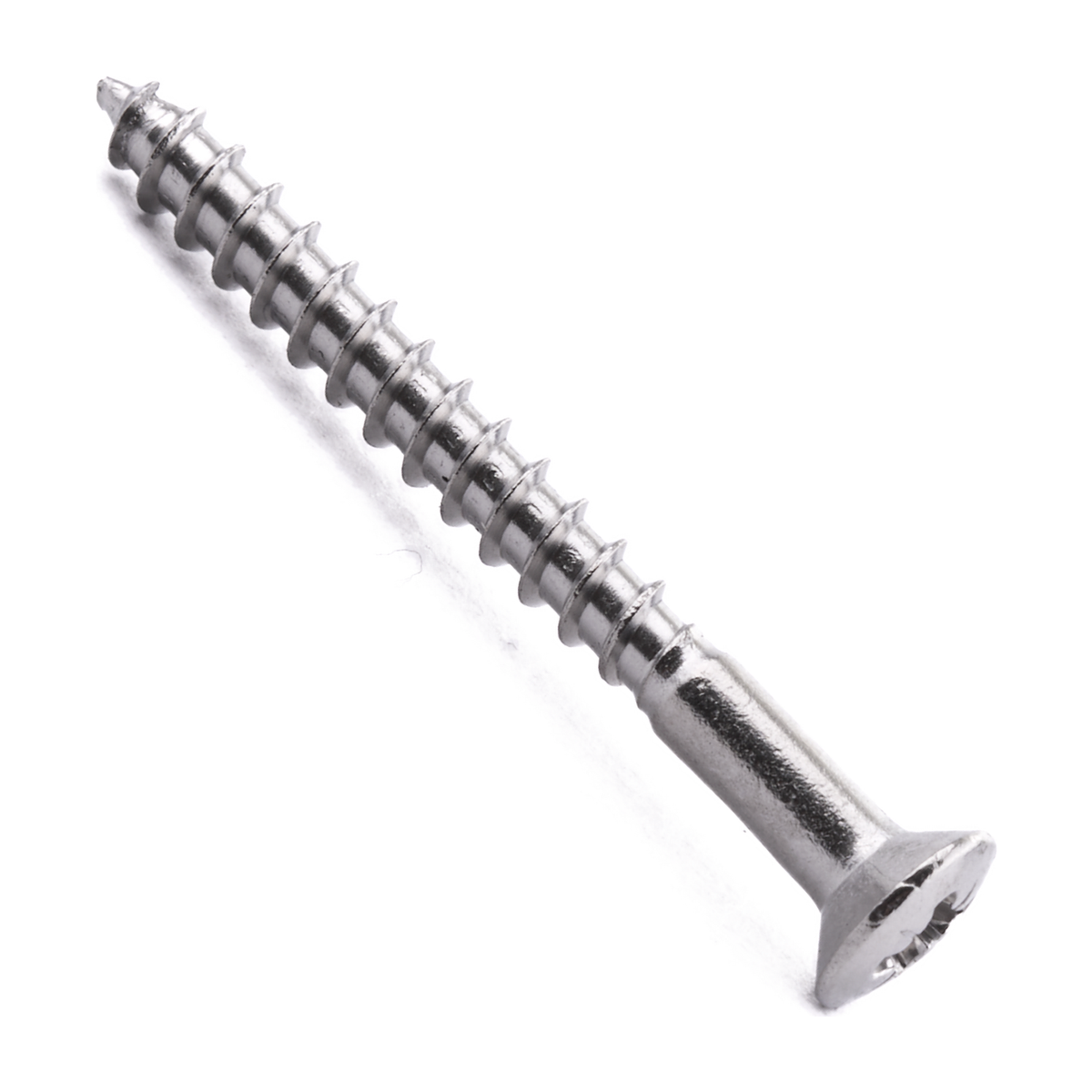 Raised countersunk woodscrew with Pozi drive, DIN 7995, A2 (304) stainless steel