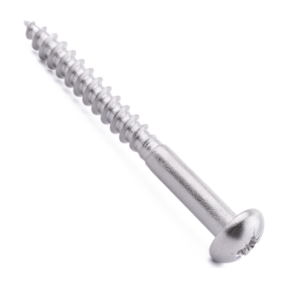 Round head woodscrew with Pozi drive, DIN 7996, A2 (304) stainless steel
