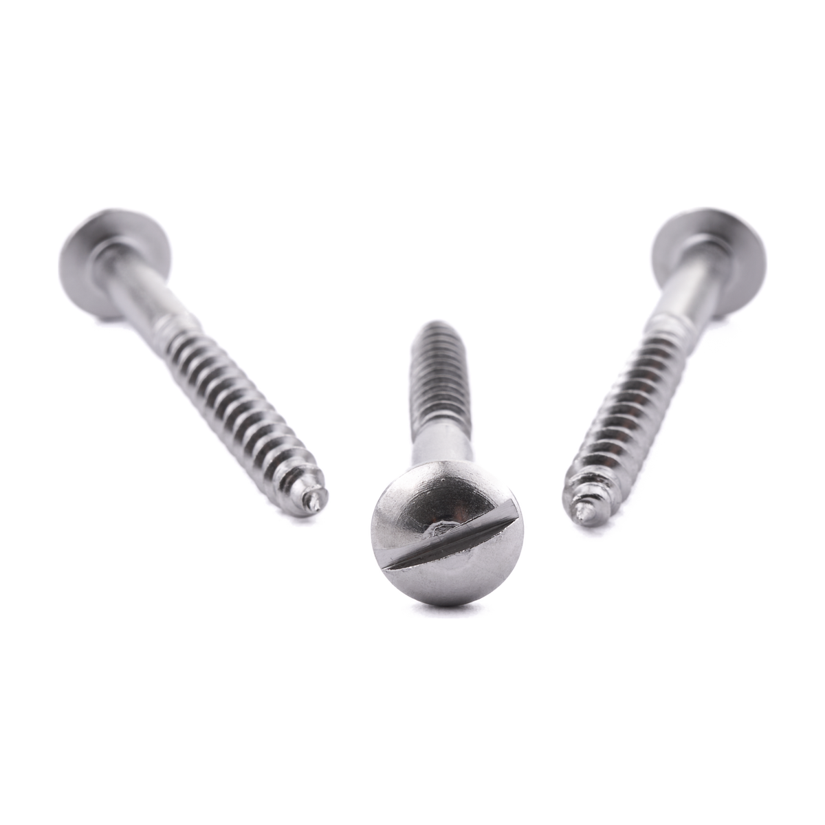 Round head woodscrew with slotted drive, DIN 96, stainless steel