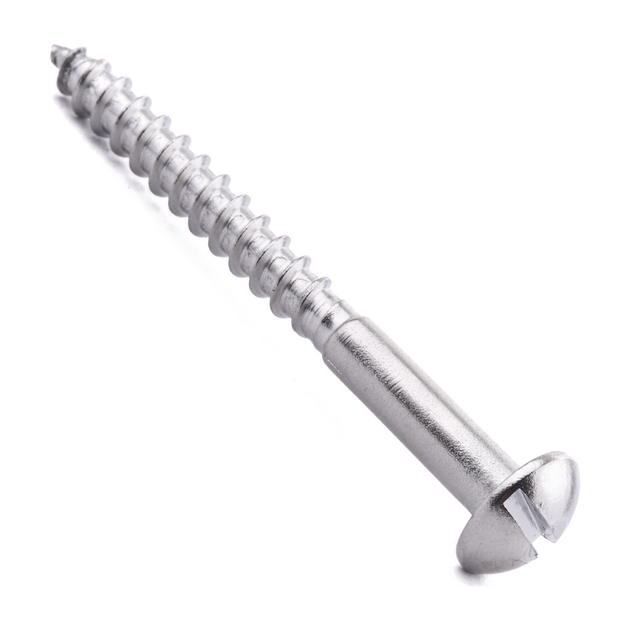 Round head woodscrew with slotted drive, DIN 96, stainless steel