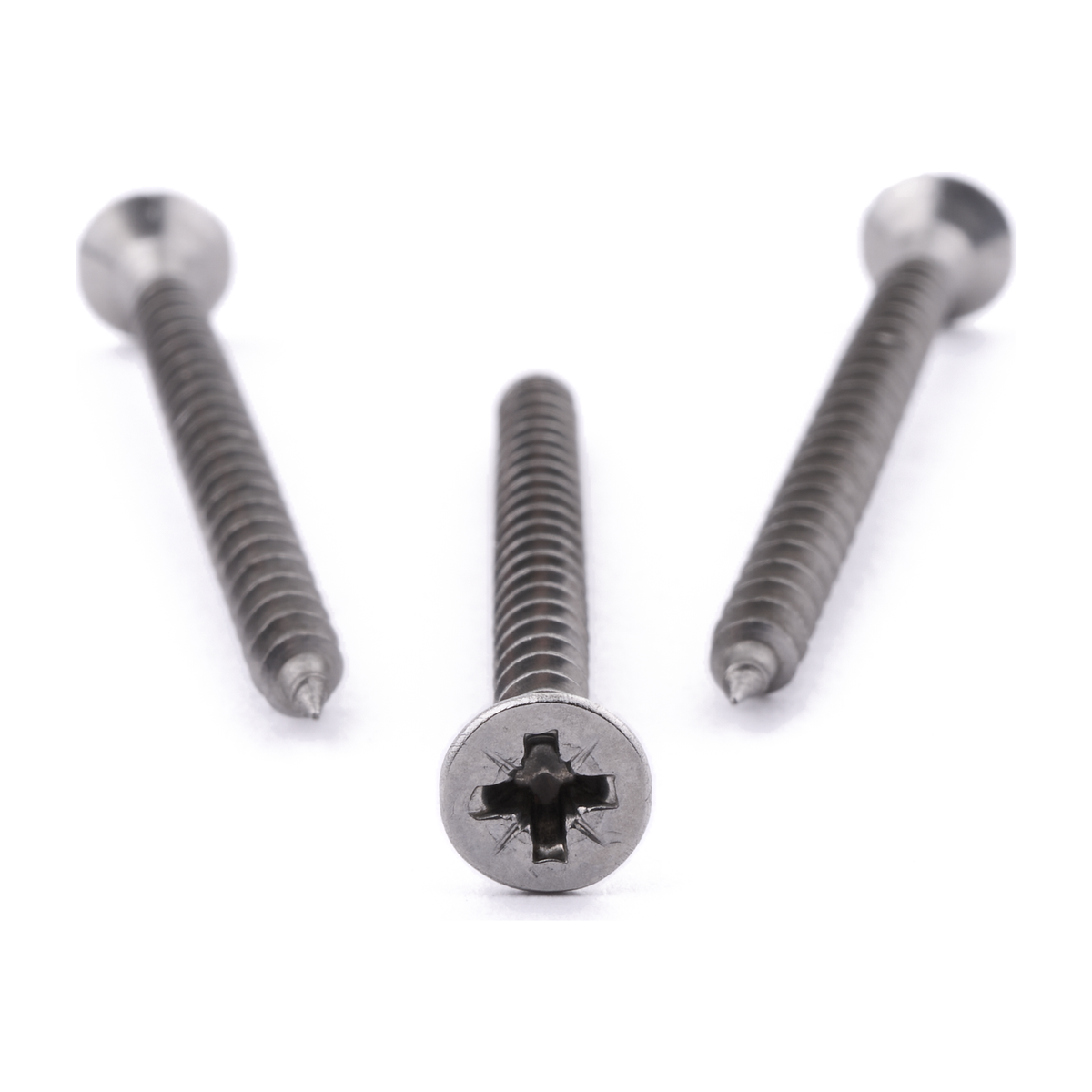 Countersunk chipboard screw with Pozi drive, stainless steel
