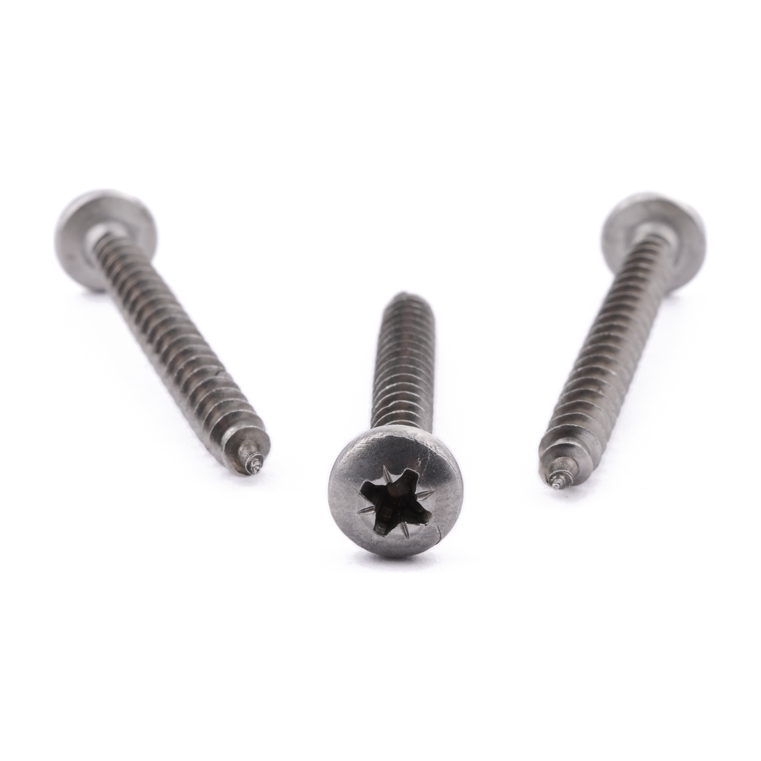 Pan head chipboard screw with Pozi drive, stainless steel