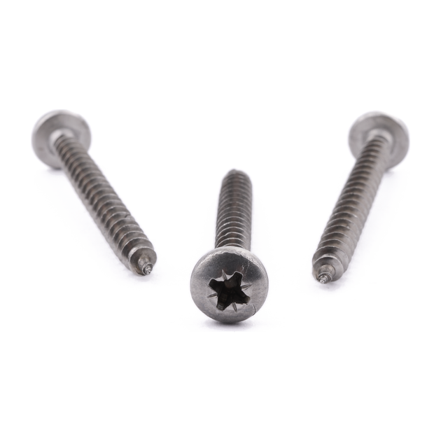 Pan head chipboard screw with Pozi drive, stainless steel