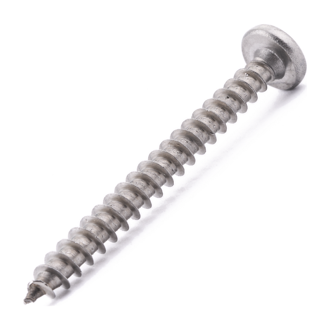 Pan head chipboard screw with Pozi drive, stainless steel
