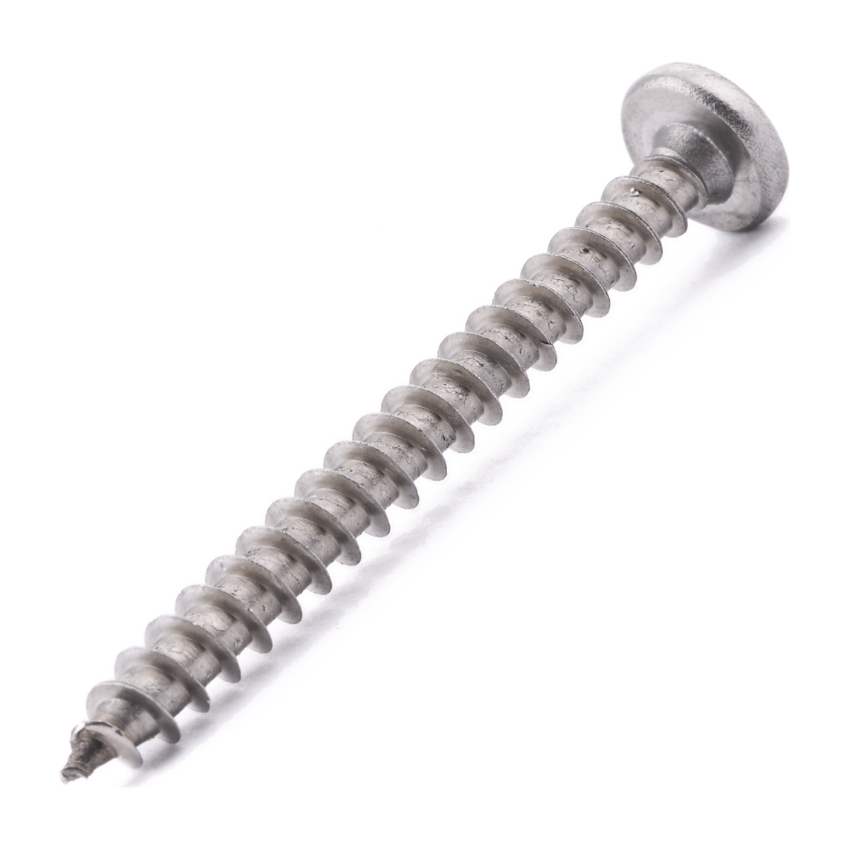 Pan head chipboard screw with Pozi drive, stainless steel