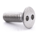 Countersunk two-hole security screw, stainless steel