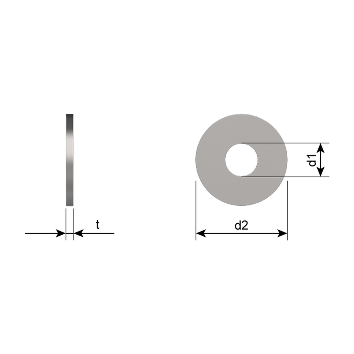 Large-series flat washer, stainless steel