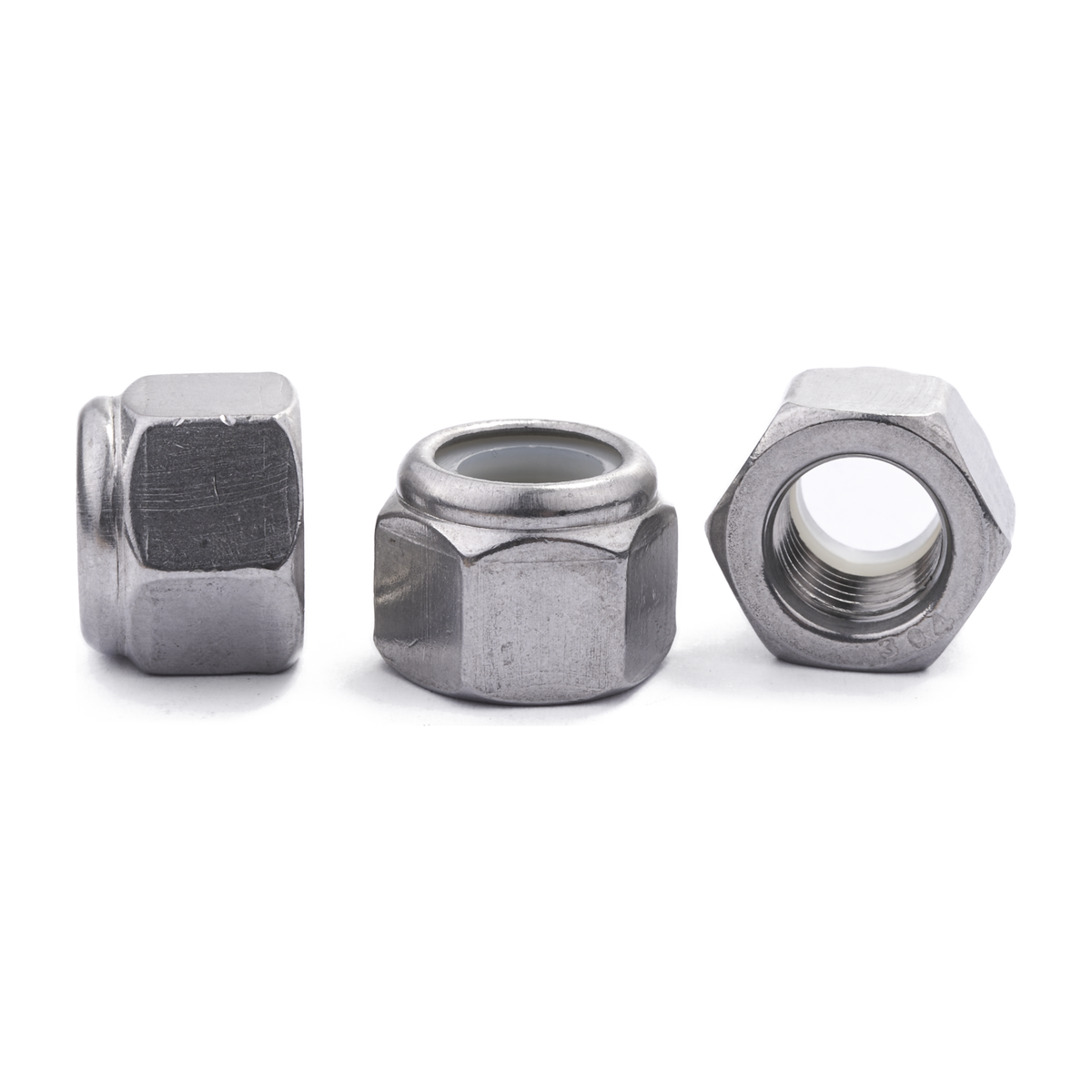 3/8" UNF Nylon Insert Nut A2 Stainless Steel