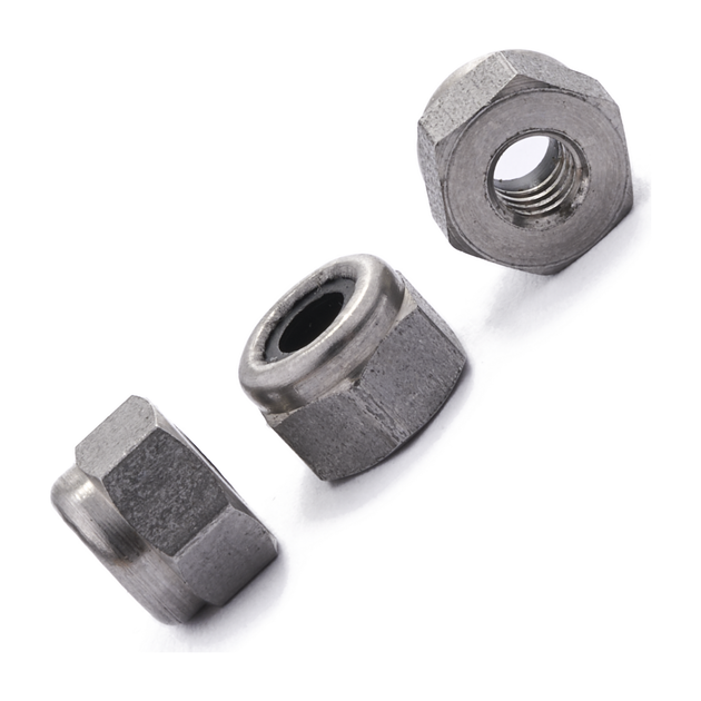 1/8" BSW Nylon Insert Nut A2 Stainless Steel