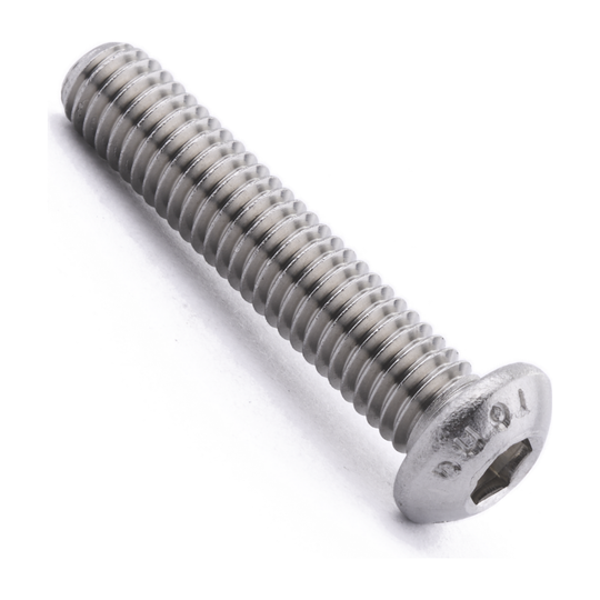 Button head screw with hex socket drive, stainless steel