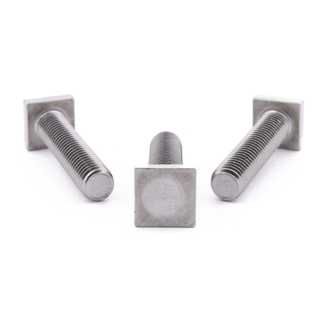 Square head screw, fully threaded, A2 (304) stainless steel