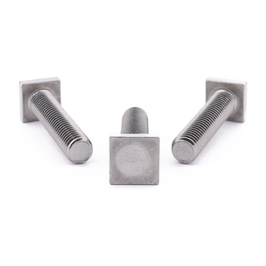 Square head screw, fully threaded, A2 (304) stainless steel