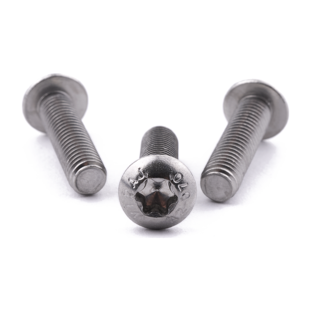 Button head screw with six lobe drive, stainless steel