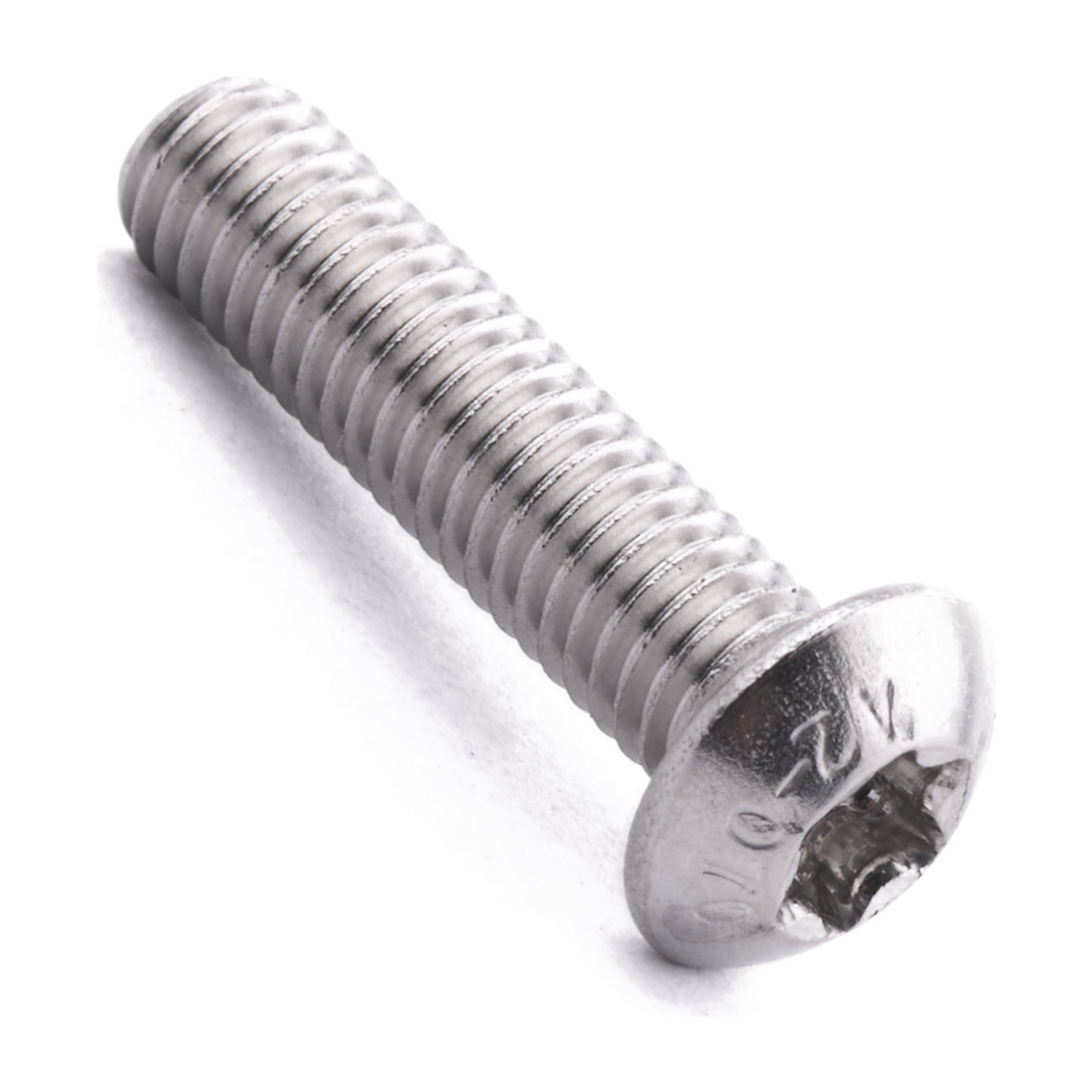 Button head screw with six lobe drive, stainless steel