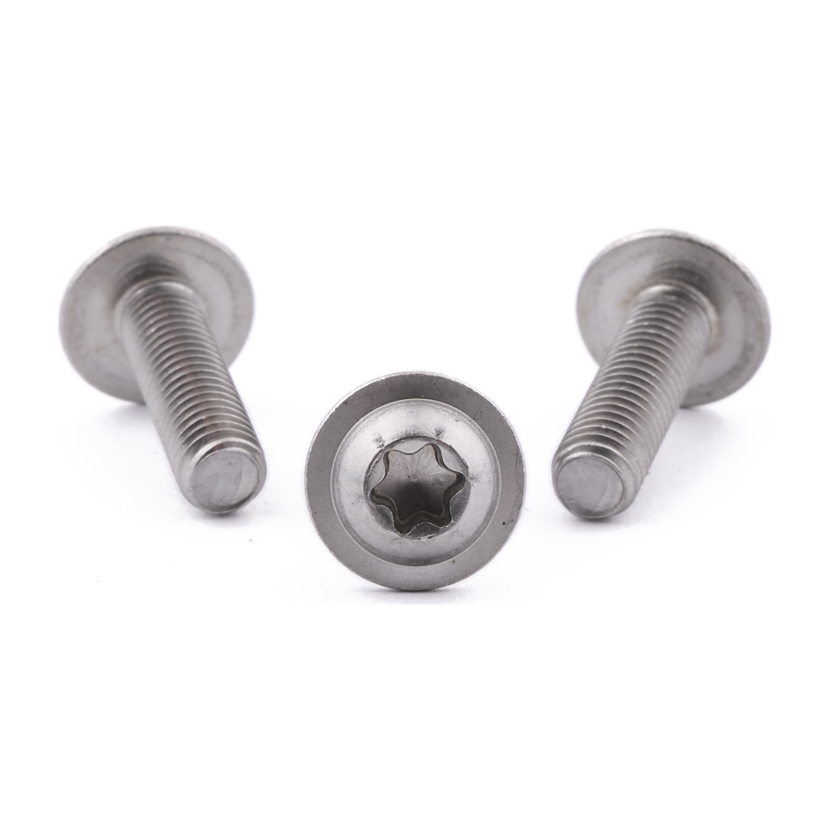 Flanged button head screw with six lobe drive, stainless steel