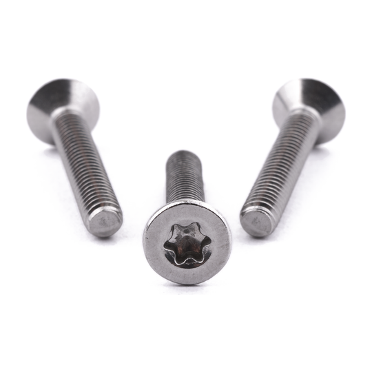 Countersunk machine screw with six lobe drive, ISO 14581, stainless steel