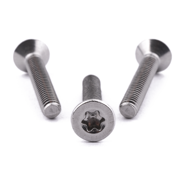 Countersunk machine screw with six lobe drive, ISO 14581, stainless steel
