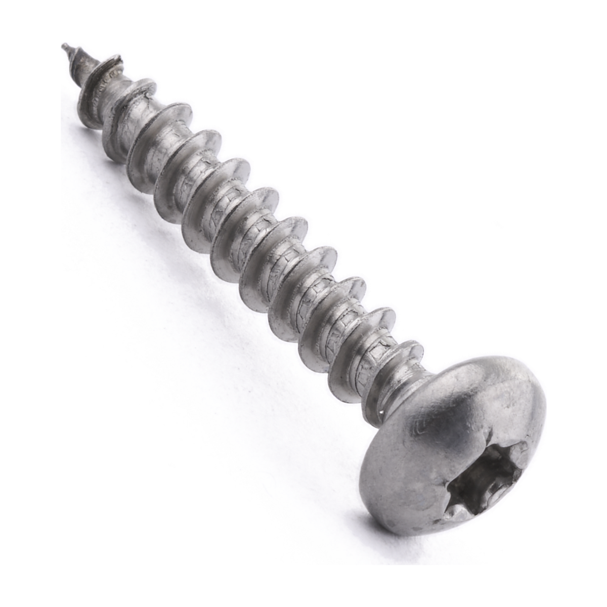 Pan head chipboard screw with six lobe drive, stainless steel