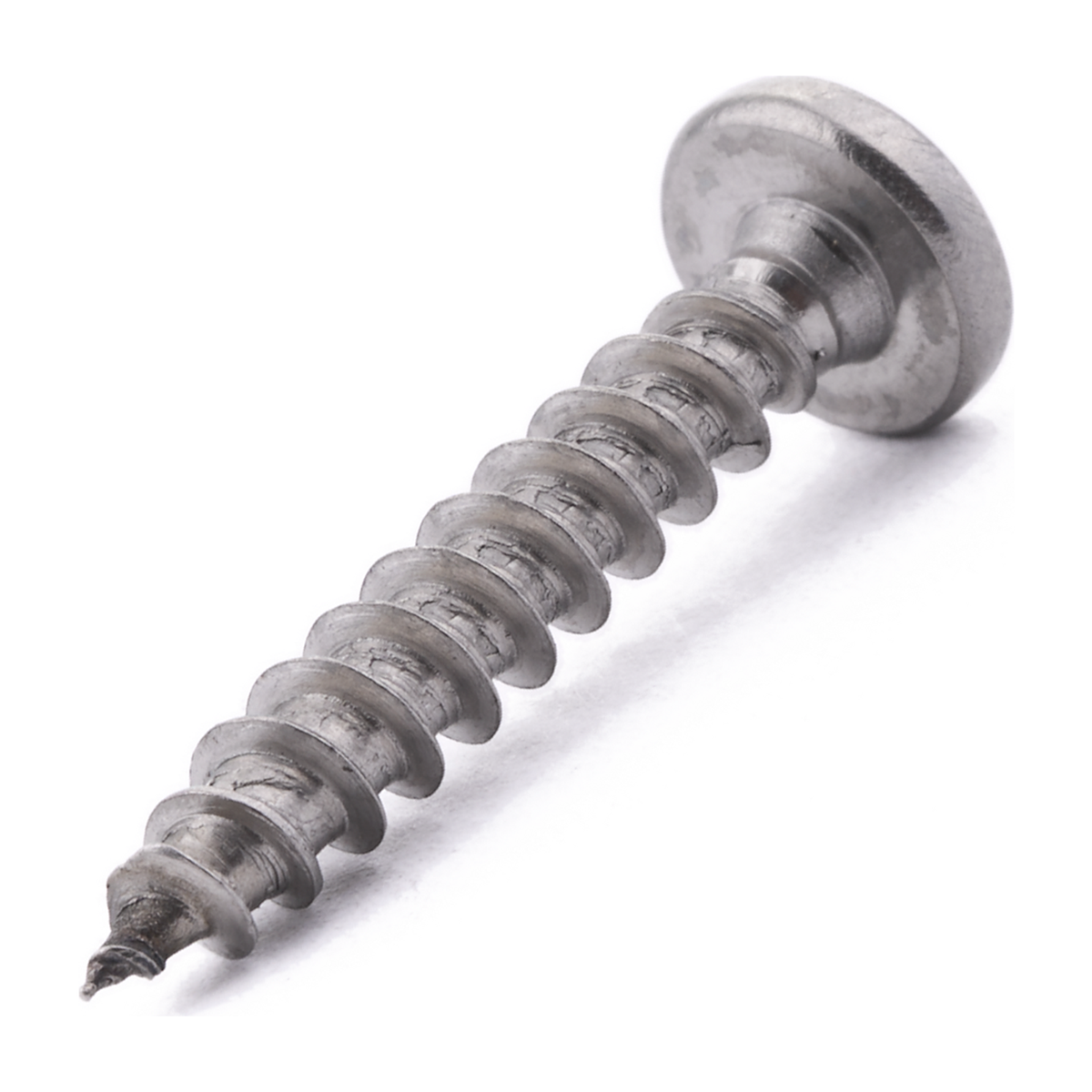 Pan head chipboard screw with six lobe drive, stainless steel