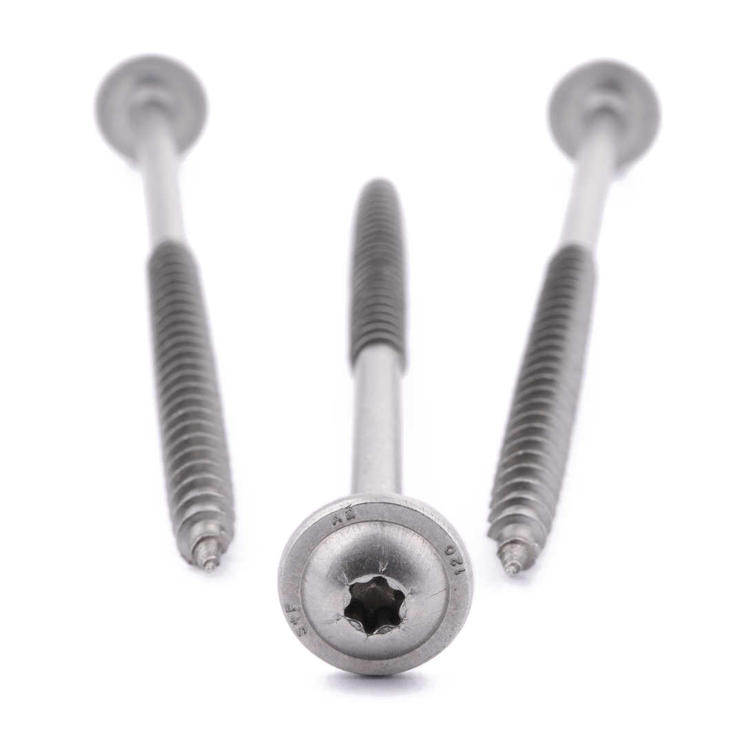 Pan washer head chipboard screw with six lobe drive, A2 (304) stainless steel