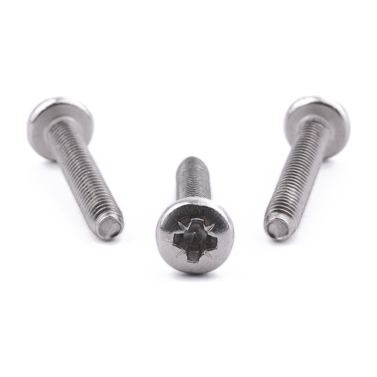 Pan head thread-forming screw with Pozi drive, A2 (304) stainless steel