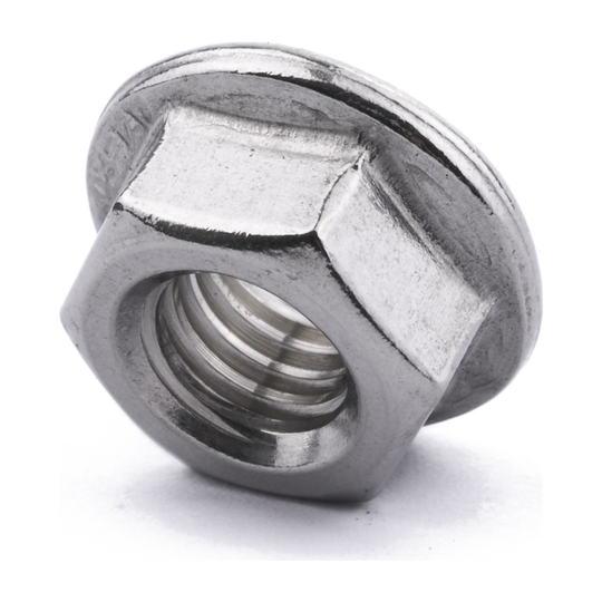 M8 Hexagon Flange Nut DIN 6923 Non-Serrated Flange A4 Stainless Steel