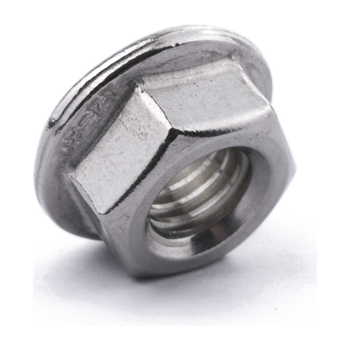 M8 Hexagon Flange Nut DIN 6923 Non-Serrated Flange A4 Stainless Steel