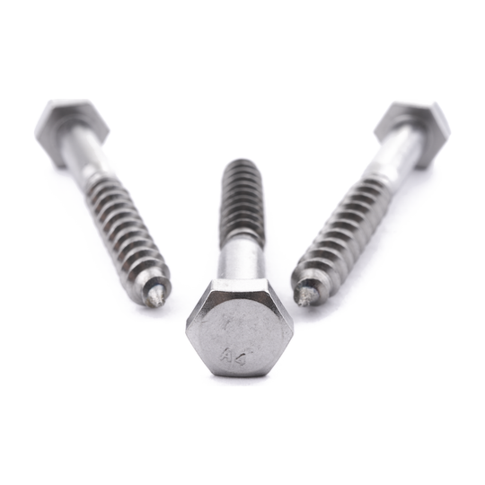 6 X 50 Hexagon Coachscrew DIN 571 A4 Stainless Steel