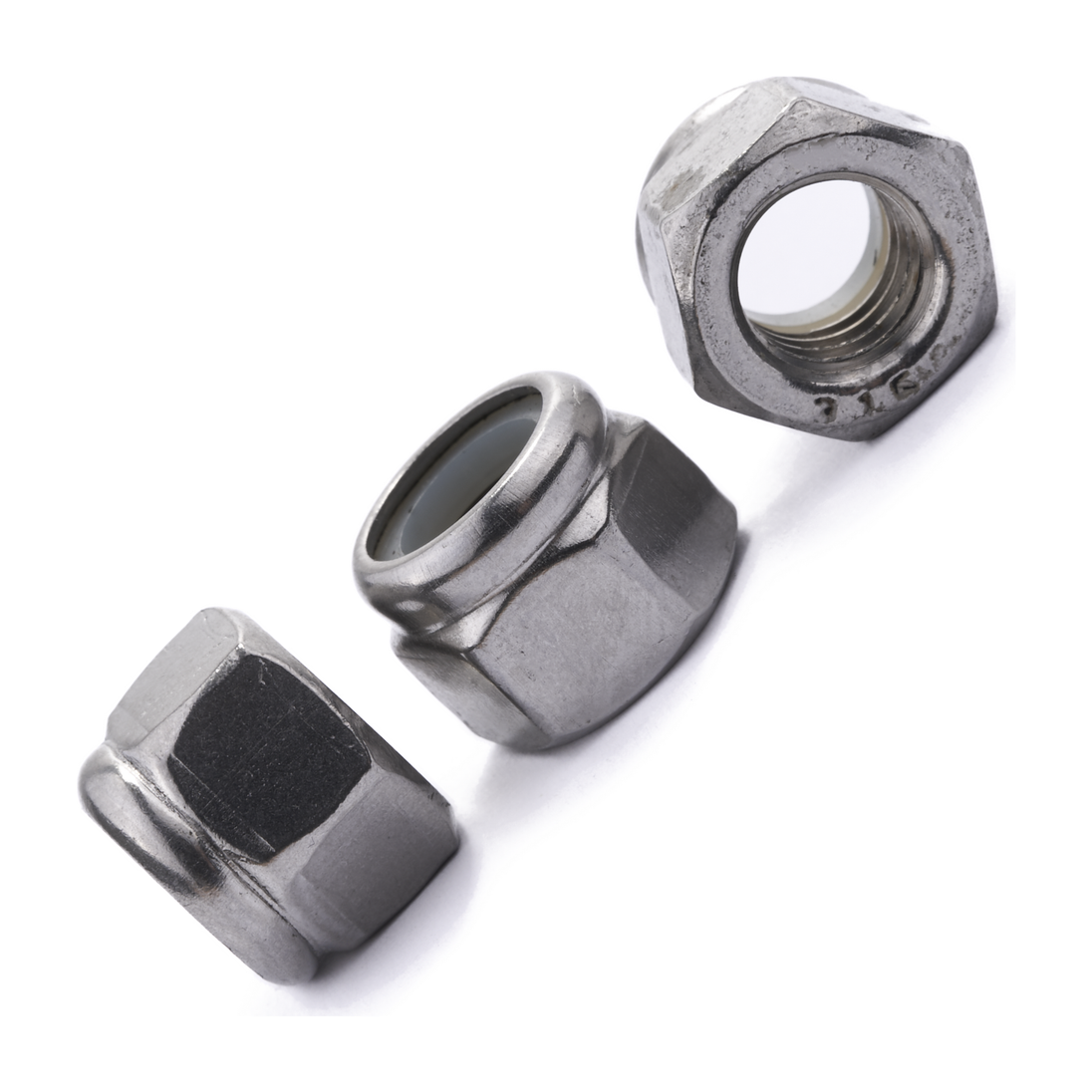 3/8" UNC Nylon Insert Lock Nut DIN 985 A4 Stainless Steel