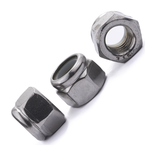 3/8" UNC Nylon Insert Lock Nut DIN 985 A4 Stainless Steel