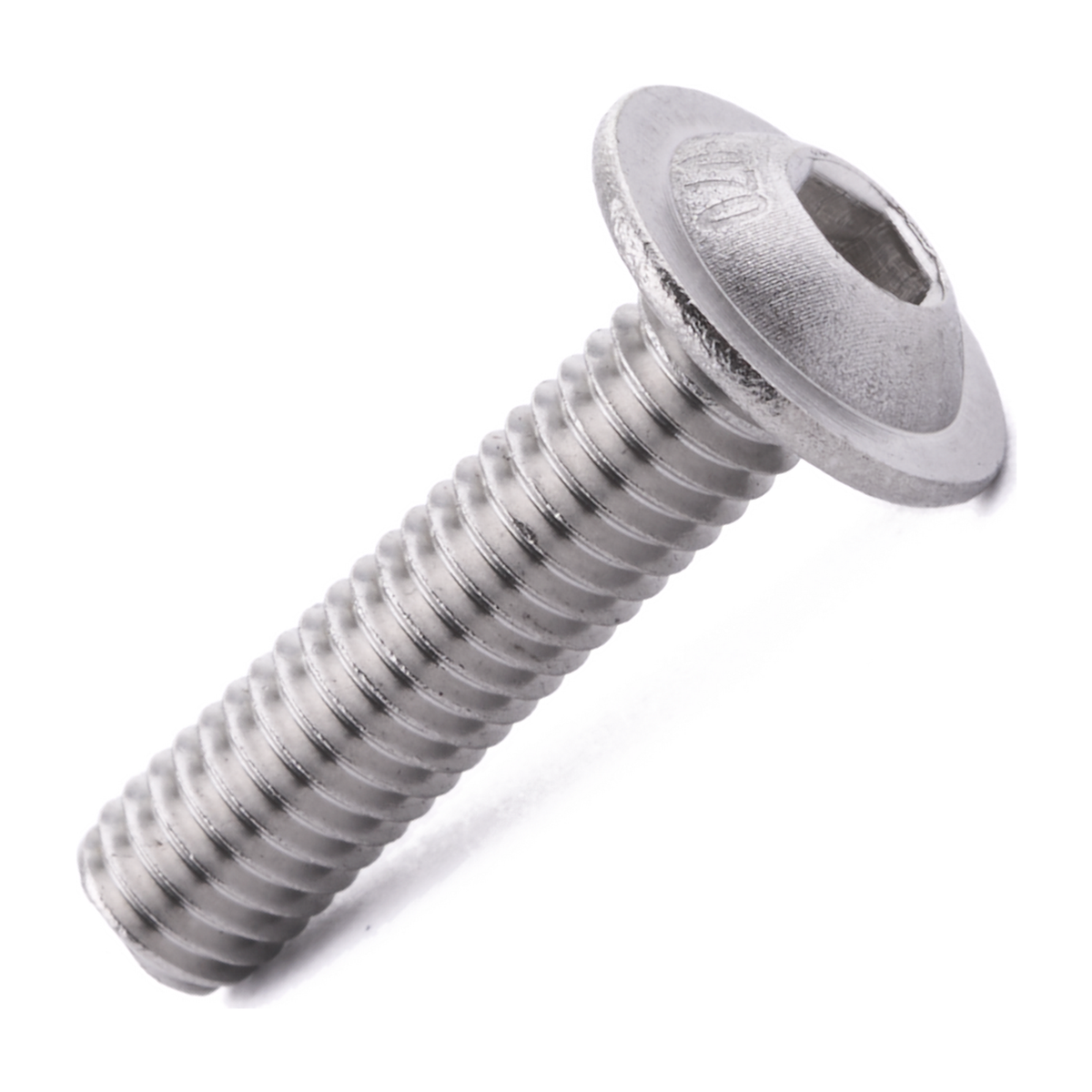 Flanged button head screw with hex socket drive, stainless steel