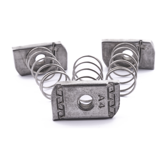 Long spring channel nut, A4 (316) stainless steel