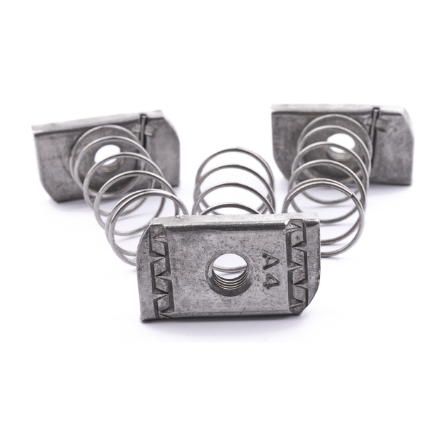 Long spring channel nut, A4 (316) stainless steel