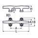 125mm Hollow Base Cleat Four A4 Stainless Steel